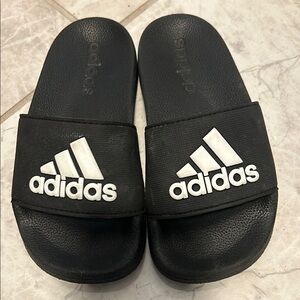 Adidas Kids Black Slides